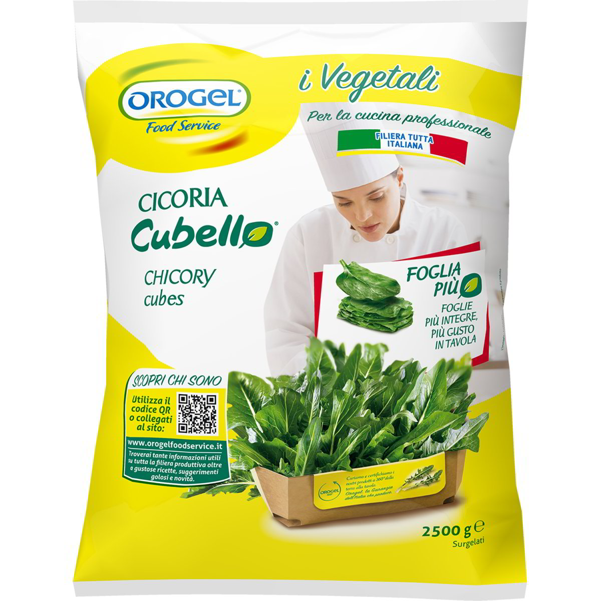 Italian Chicory Cubello Foglia Più | Cicoria Catalogna | Orogel | 2.5Kg