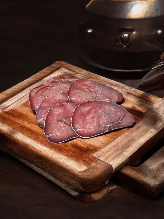 Bresaola di Chiavenna | Freshly Sliced | Artisanal product from the Italian Alps | Macelleria Panatti | 200g