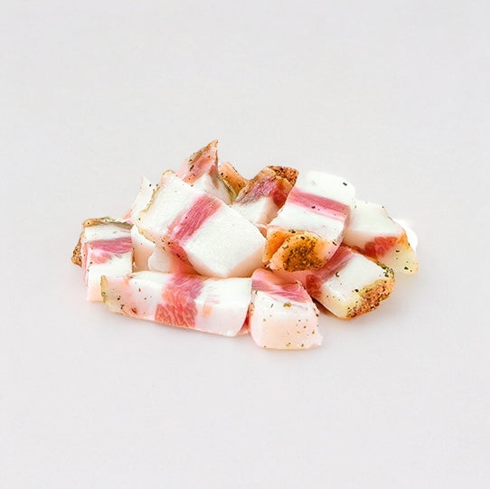 Hand Diced Subissati Guanciale Stagionato | Dry-cured Pork Cheek | +/- 300g