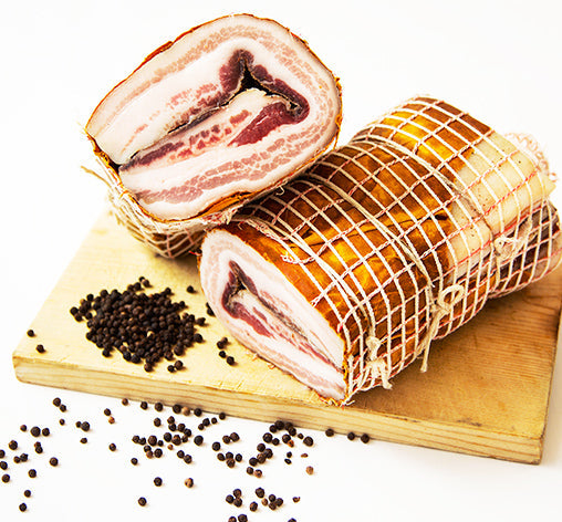 500g TRADE PACK | Sliced Pancetta Arrotolata | Dry-cured Rolled Pork Belly