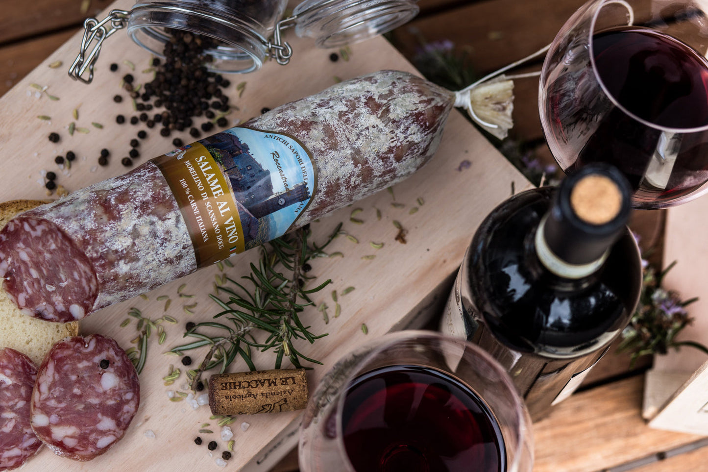 Salame al Vino Morellino di Scansano DOCG | Wine-infused Salami | Subissati | Whole +/- 400g