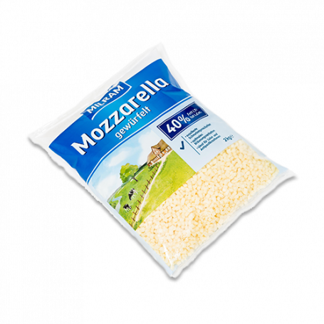 Diced Mozzarella | Milram | 2Kg